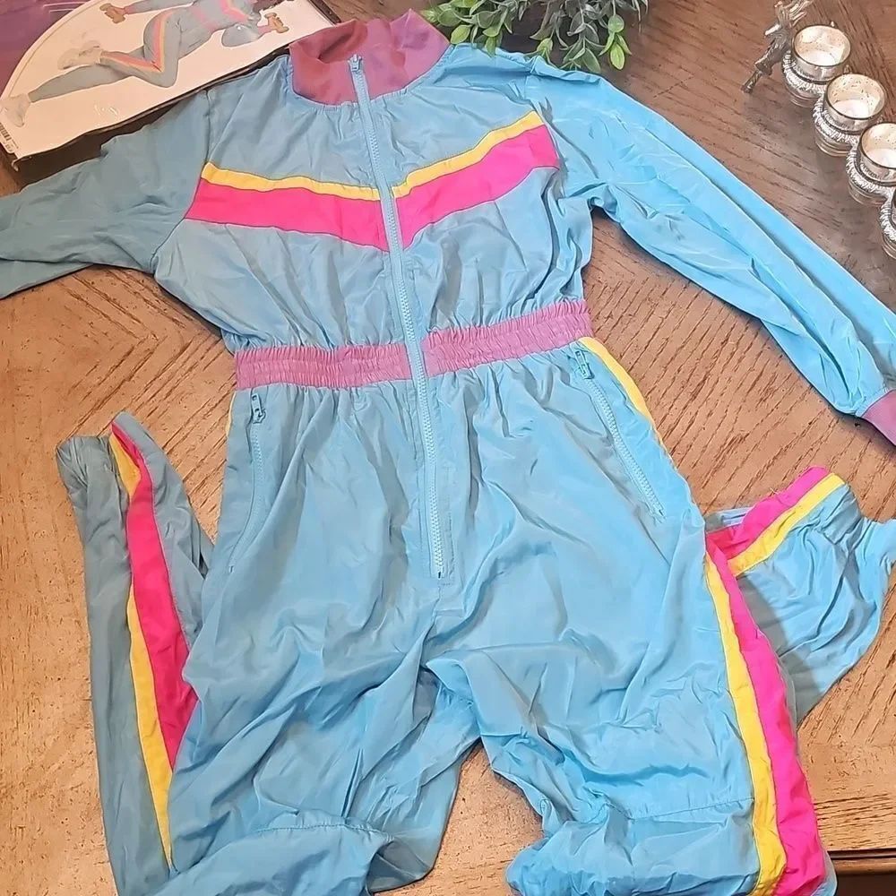 Spirit Vibrant 80s Workout Jumpsuit Size S NEW Condition
